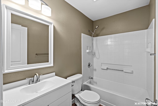 7616 Boundary Ave, Anchorage, AK 99504 - full bath featuring vanity, tub / shower combination, and toilet
