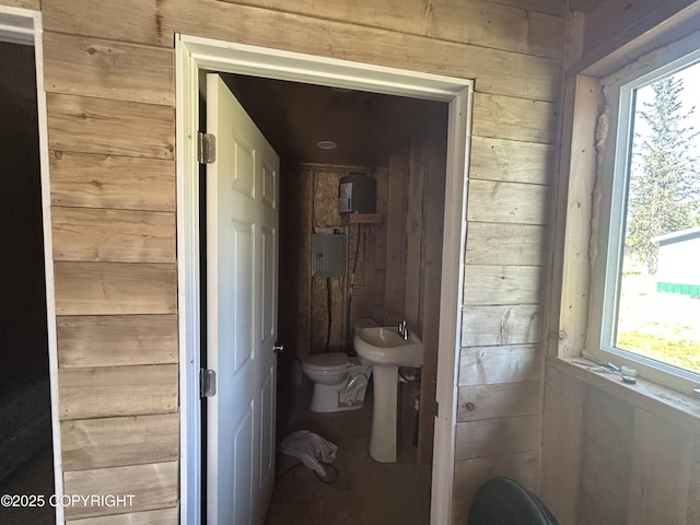 17185 Lunchbox Dr, Ninilchik, AK 99639 - half bath with wooden walls and toilet