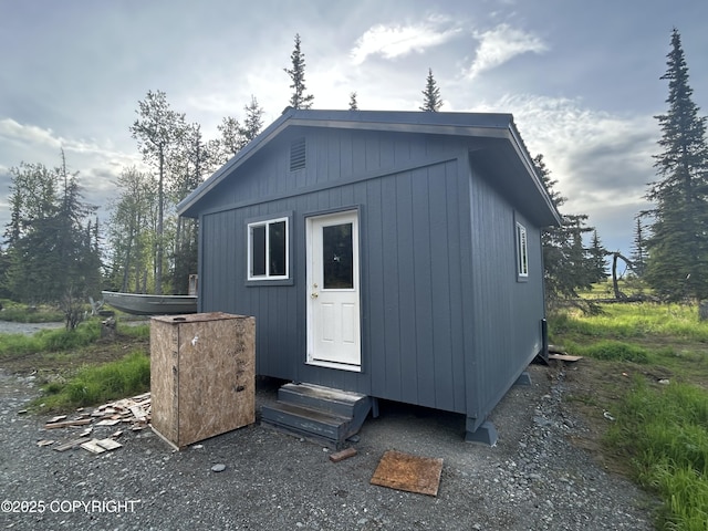 17185 Lunchbox Dr, Ninilchik, AK 99639 - view of outdoor structure with entry steps