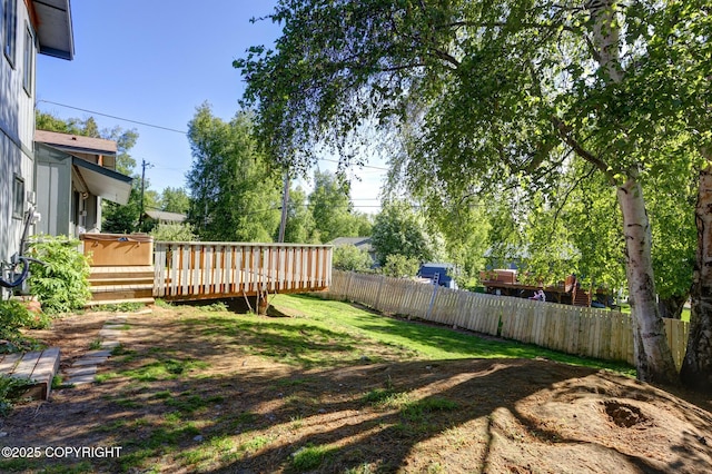 4665 Cascade Cir, Anchorage, AK 99502 - view of yard featuring a hot tub and a deck