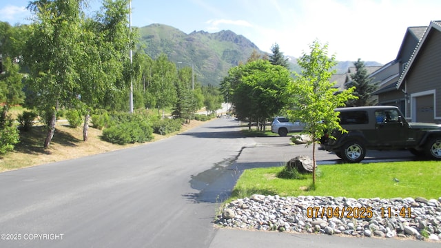 20638 Driftwood Bay Dr, Eagle River, AK 99577 - view of asphalt road featuring a mountain view