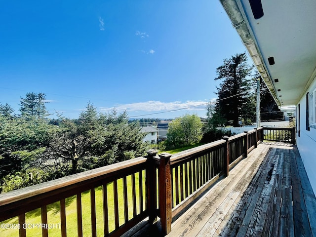 1310 Madsen Ave, Kodiak, AK 99615 - wooden deck with a lawn