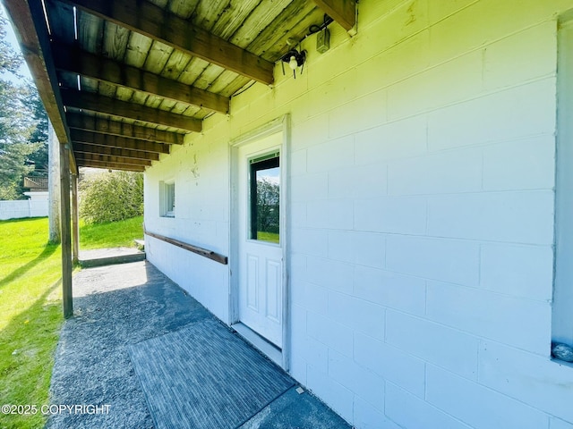 1310 Madsen Ave, Kodiak, AK 99615 - doorway to property with concrete block siding