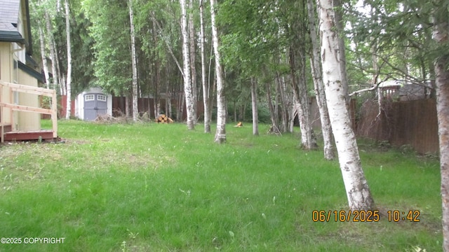 2024 Oxbow Cir, Anchorage, AK 99516 - view of grassy yard featuring a storage shed