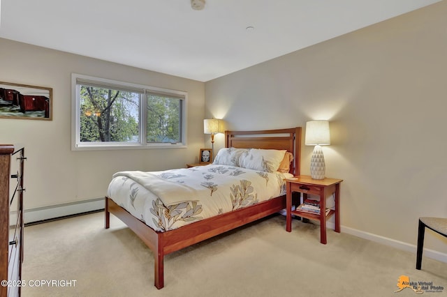 1200 I St # 206, Anchorage, AK 99501 - carpeted bedroom featuring a baseboard heating unit and baseboards