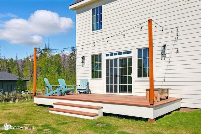 7350 E Narnia Cir, Palmer, AK 99645 - rear view of property featuring a yard and a deck