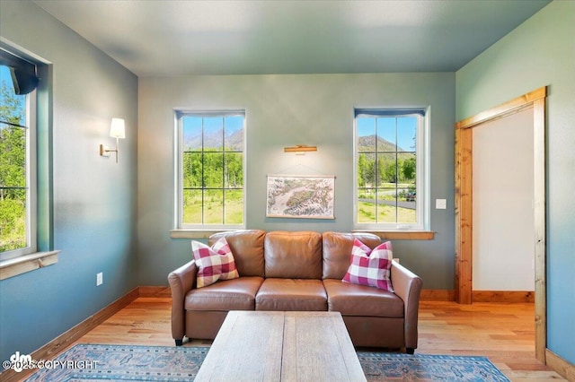 7350 E Narnia Cir, Palmer, AK 99645 - living area featuring wood finished floors, healthy amount of natural light, and baseboards