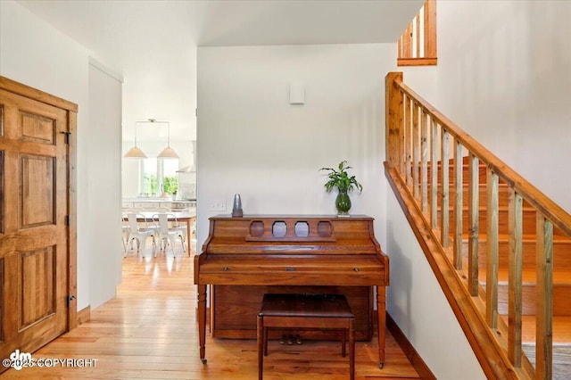 7350 E Narnia Cir, Palmer, AK 99645 - stairway featuring wood finished floors