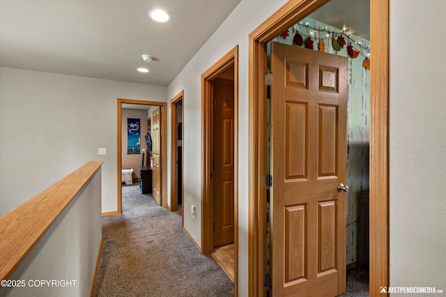 1061 E Mulchatna Dr, Wasilla, AK 99654 - hallway featuring carpet, recessed lighting, and baseboards