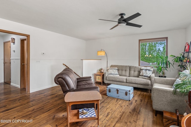 45035 Ptarmigan Pl, Soldotna, AK 99669 - living area featuring ceiling fan and wood finished floors