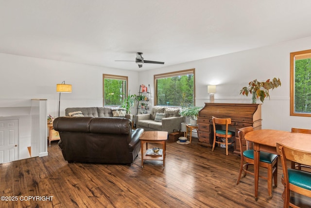 45035 Ptarmigan Pl, Soldotna, AK 99669 - living area featuring ceiling fan and wood finished floors