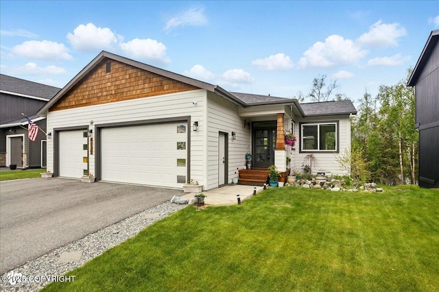 8727 Turlock Dr, Eagle River, AK 99577 - view of front of property featuring driveway, a front yard, and an attached garage
