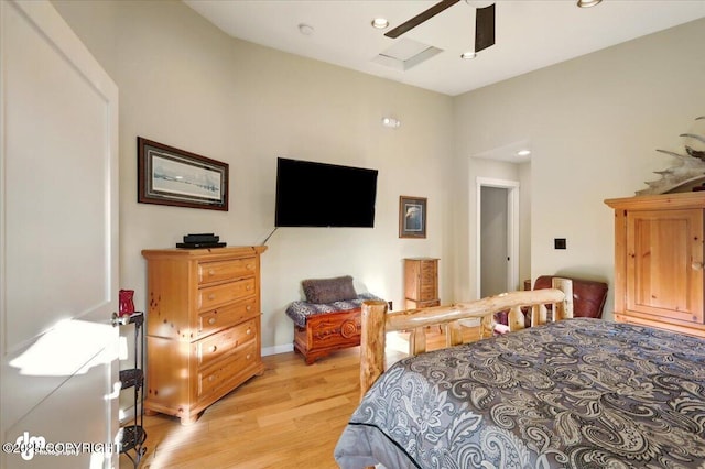 3872 N Charley Dr, Wasilla, AK 99654 - bedroom featuring light wood-type flooring, recessed lighting, and baseboards