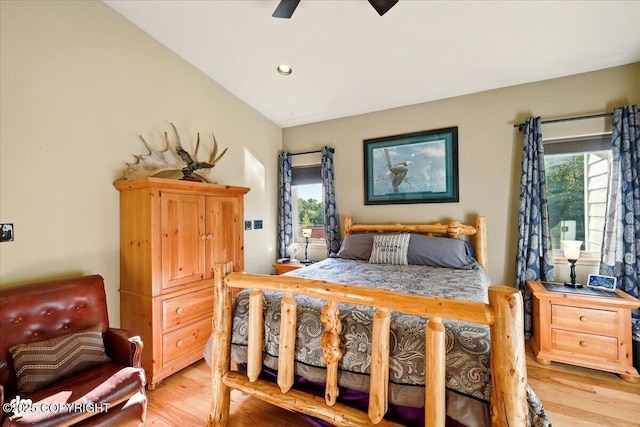 3872 N Charley Dr, Wasilla, AK 99654 - bedroom with light wood finished floors, recessed lighting, and ceiling fan