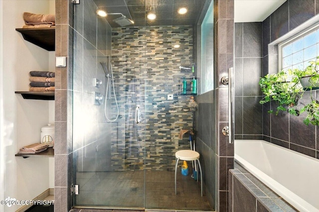 3872 N Charley Dr, Wasilla, AK 99654 - full bathroom with a stall shower and tiled tub