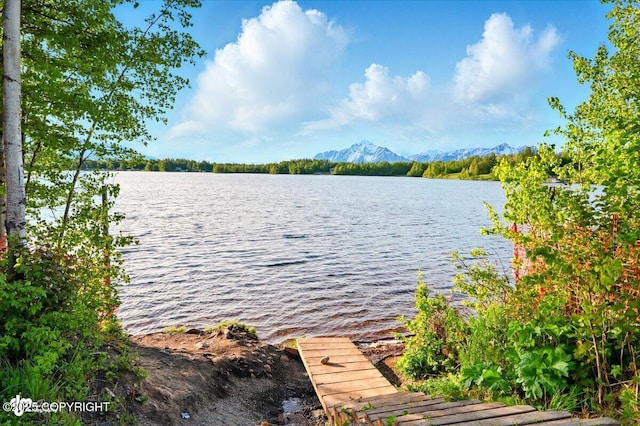 3872 N Charley Dr, Wasilla, AK 99654 - dock area featuring a water and mountain view