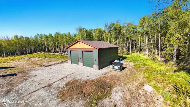 2034 E Sage Rd, Wasilla, AK 99654 - view of outbuilding with a wooded view