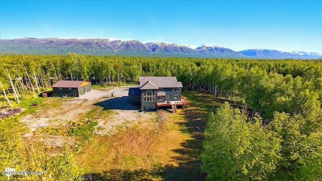 2034 E Sage Rd, Wasilla, AK 99654 - view from above of property with a mountainous background and a forest