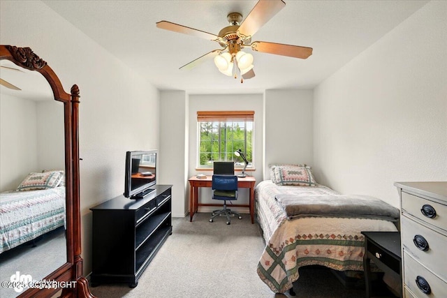 500 S Daysha Cir, Palmer, AK 99645 - bedroom featuring light carpet, a desk, and a ceiling fan