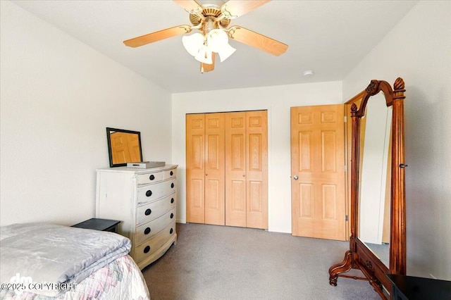 500 S Daysha Cir, Palmer, AK 99645 - bedroom with carpet floors, a closet, and a ceiling fan