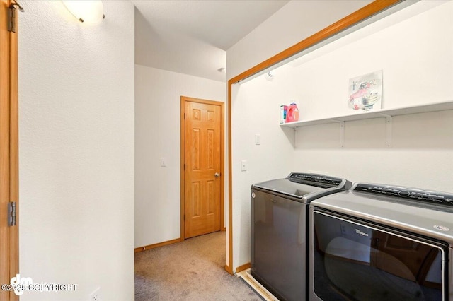 500 S Daysha Cir, Palmer, AK 99645 - washroom featuring light carpet, independent washer and dryer, and baseboards