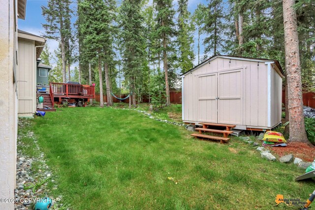 8725 Colusa Cir, Eagle River, AK 99577 - view of yard featuring a wooden deck