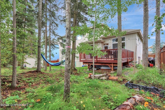 8725 Colusa Cir, Eagle River, AK 99577 - back of property with a wooden deck