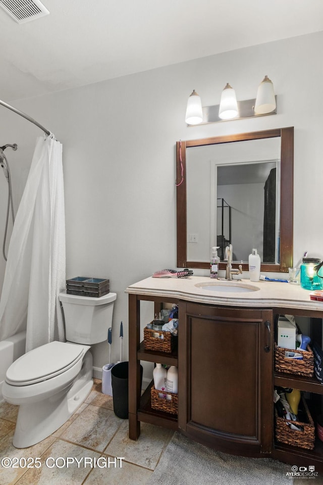 1404 Hedley Dr, Kenai, AK 99611 - bathroom with vanity, toilet, and shower / bath combo