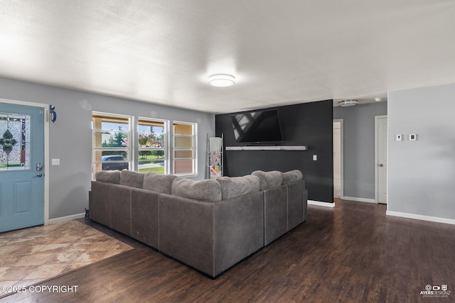 1404 Hedley Dr, Kenai, AK 99611 - living area featuring wood finished floors and baseboards