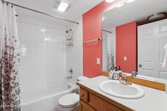4245 Scenic View Dr, Anchorage, AK 99504 - bathroom with vanity, shower / bathtub combination with curtain, and toilet