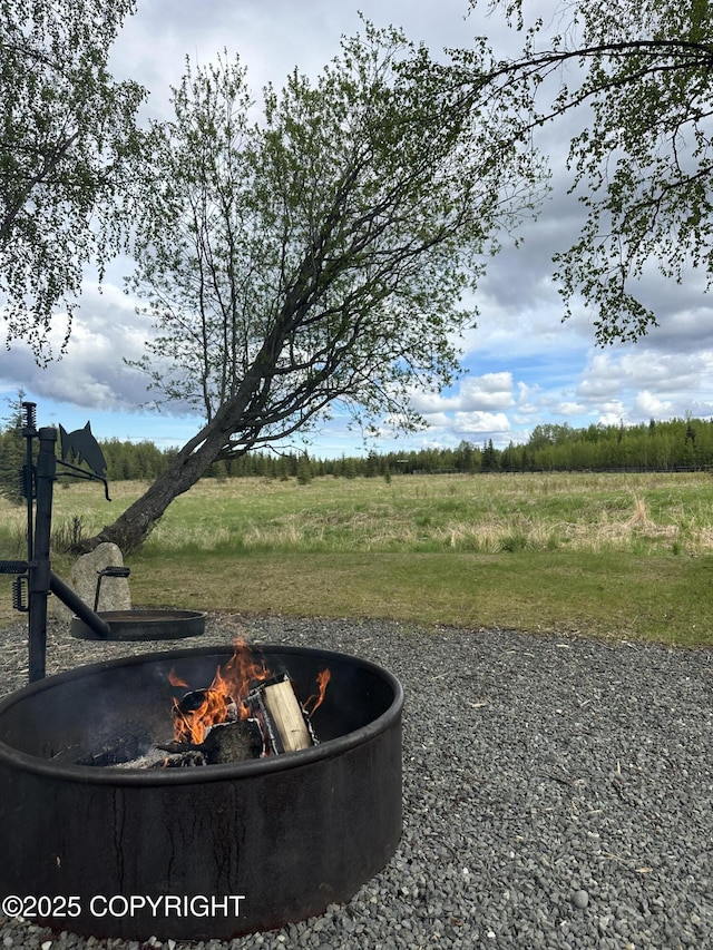 37653 Deville Rd, Soldotna, AK 99669 - view of yard featuring an outdoor fire pit