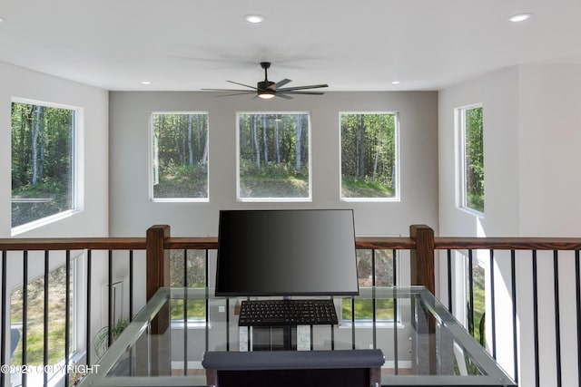 1645 N Vroman Dr, Palmer, AK 99645 - staircase featuring ceiling fan and recessed lighting