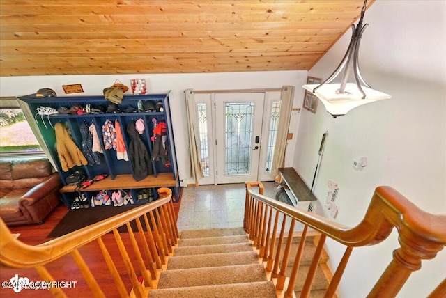 7965 S Settlers Bay Dr, Wasilla, AK 99623 - stairs featuring wooden ceiling