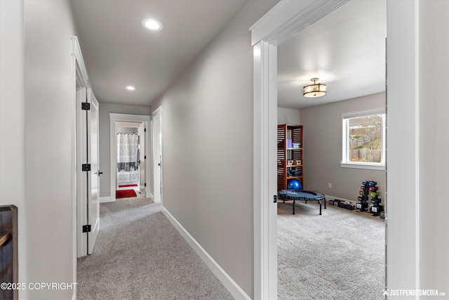 5167 E Henhouse Loop, Wasilla, AK 99654 - hallway featuring carpet, recessed lighting, and baseboards
