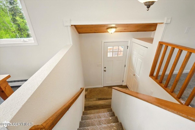 14045 W Willow Fishhook Rd, Willow, AK 99688 - staircase with a baseboard radiator