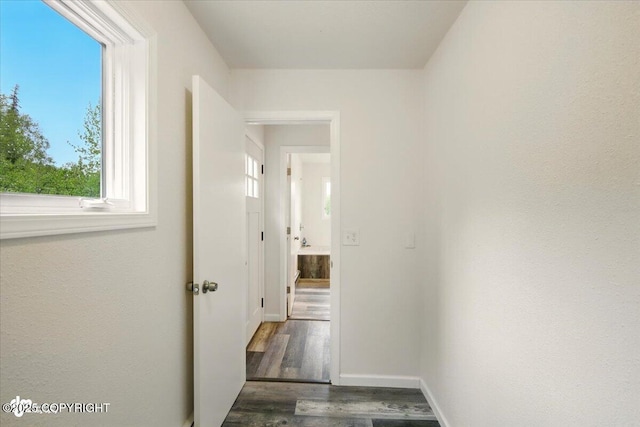 14045 W Willow Fishhook Rd, Willow, AK 99688 - hallway with wood finished floors and baseboards