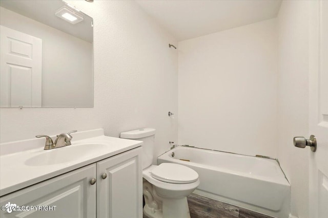 14045 W Willow Fishhook Rd, Willow, AK 99688 - bathroom featuring vanity, toilet, wood finished floors, and  shower combination