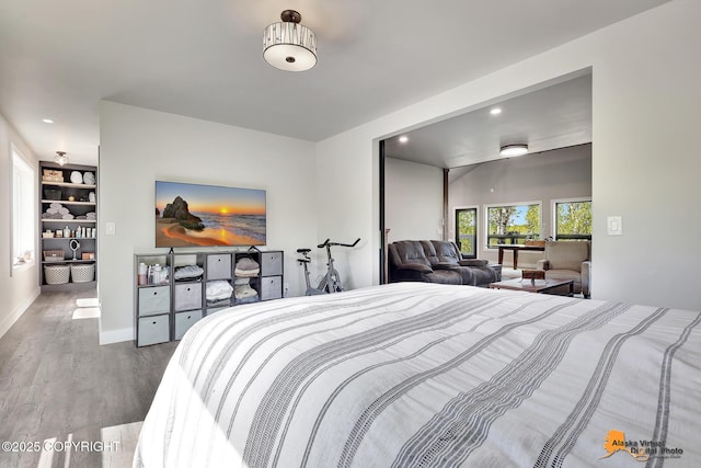 16111 E Nosey Ave, Talkeetna, AK 99676 - bedroom with wood finished floors, recessed lighting, and baseboards