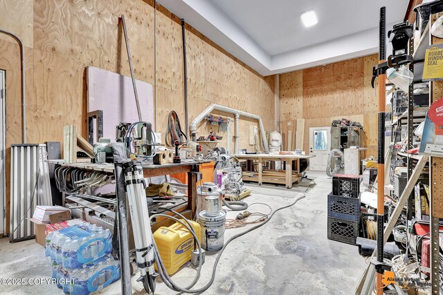 16111 E Nosey Ave, Talkeetna, AK 99676 - misc room featuring concrete floors and a workshop area