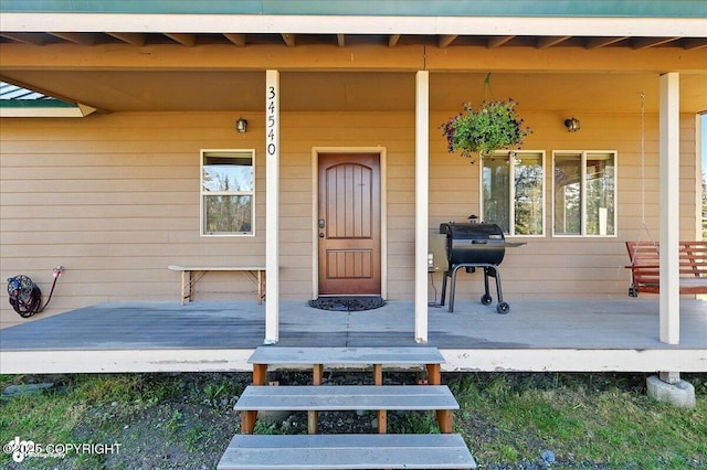 34540 Poppy Wood St, Soldotna, AK 99669 - property entrance featuring a porch