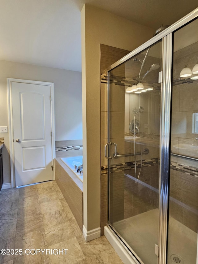 5523 Grand Teton Loop, Anchorage, AK 99502 - full bath featuring a bath, a stall shower, and vanity