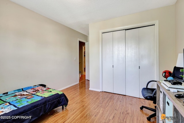 3040 Rosalind Loop, Anchorage, AK 99507 - bedroom with light wood finished floors, baseboards, and a closet