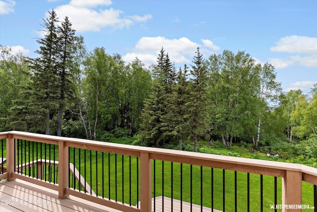 18704 Snowy Plover Cir, Anchorage, AK 99516 - deck featuring a lawn