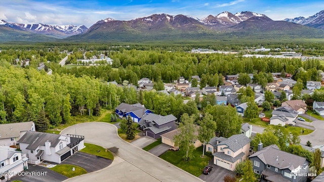 6840 Queens View Cir, Anchorage, AK 99504 - aerial view of residential area featuring mountains