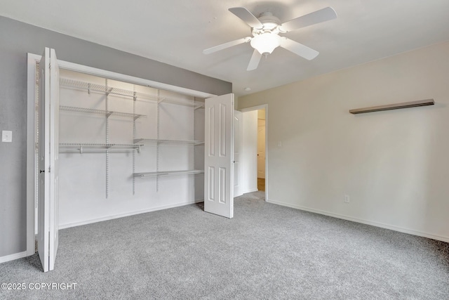 13521 Ebbtide Cir, Anchorage, AK 99516 - unfurnished bedroom with carpet floors, a closet, baseboards, and ceiling fan
