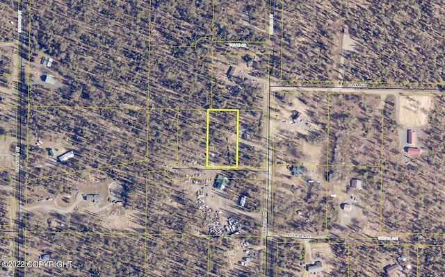 52056 Zircon Ct, Nikiski/North Kenai, AK 99611 - aerial map of property and surrounding area featuring property boundaries highlighted