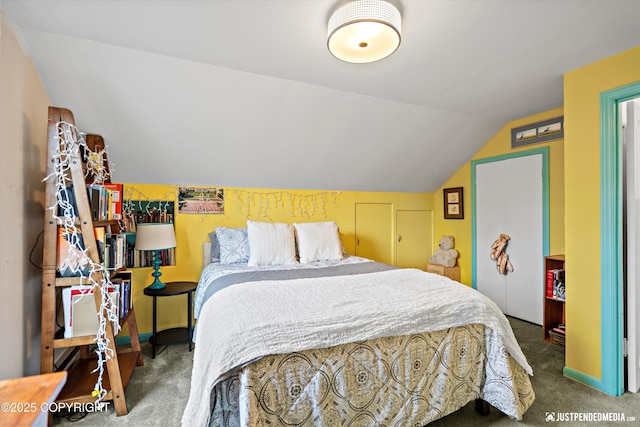 1310 G St, Anchorage, AK 99501 - carpeted bedroom featuring vaulted ceiling
