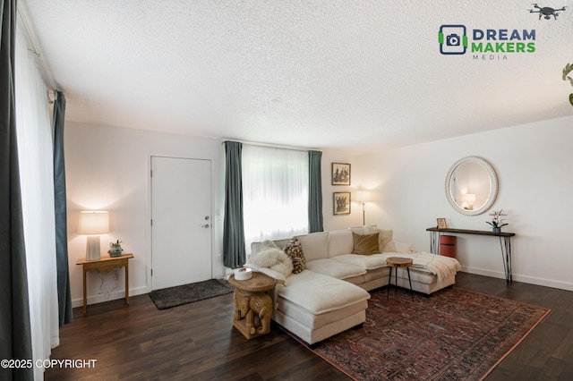 190 Grand Larry St Unit A-01, Anchorage, AK 99504 - living area with a textured ceiling and wood finished floors