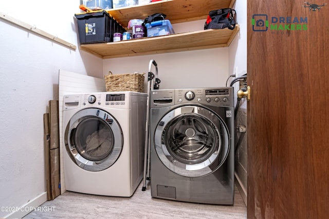 190 Grand Larry St Unit A-01, Anchorage, AK 99504 - laundry area with washing machine and dryer and light wood-style flooring