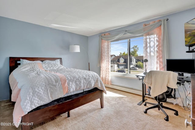 3370 Chaparral Cir, Anchorage, AK 99502 - bedroom with an office area, carpet, and baseboard heating